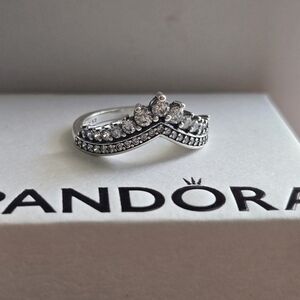 Pandora Silver Ring with Clear Stones